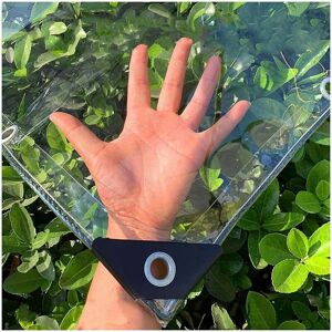 Waterproof Tarp, Clear pvc Tarp with Eyelets, Insulated Tarp for Garden, Patio, Plants, Weatherproof Clear Tarp (0.5x1m)- - Alwaysh