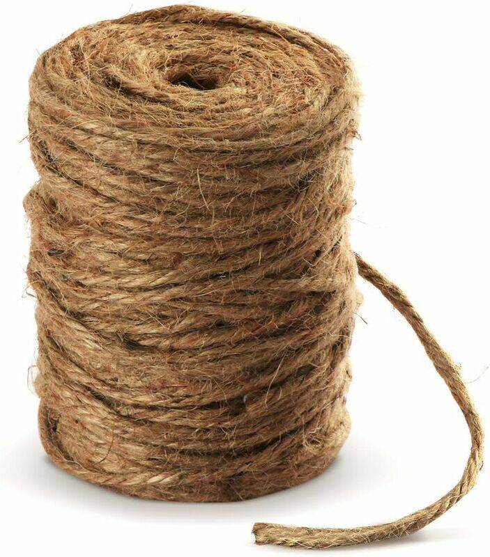 Hoopzi - 100M Garden Cord 4mm Jute Cord Natural Jute Craft Cord for Home Garden diy Decoration