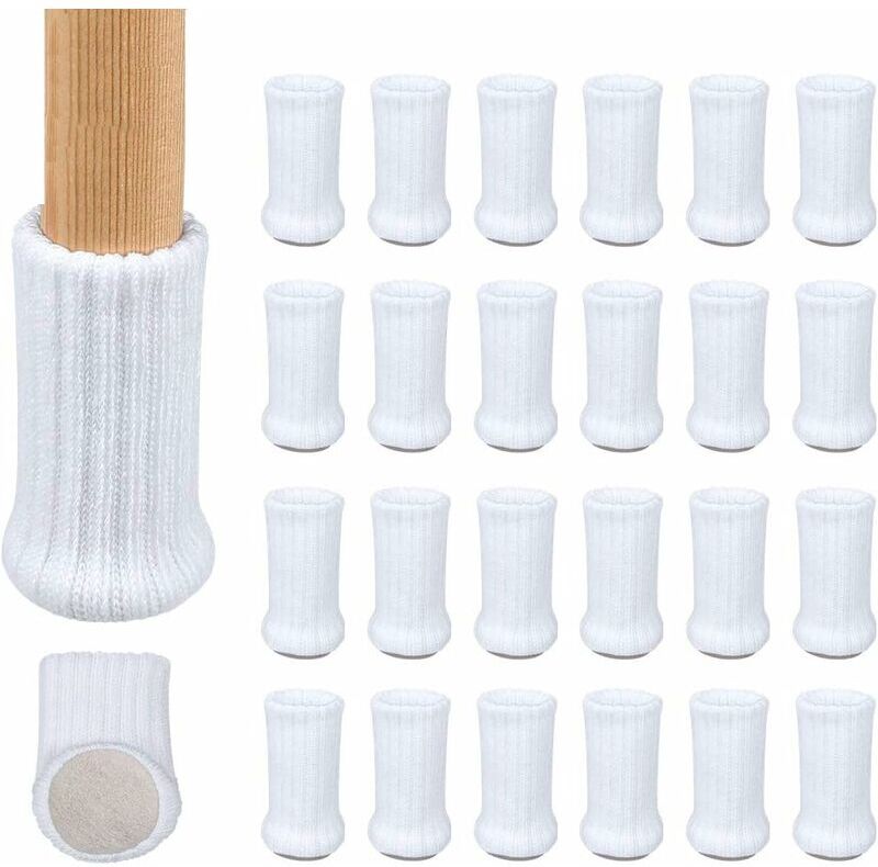 Langray - 24 pcs Floor Protectors For Chair Legs, Furniture Legs, Chair Feet Furniture Legs Anti-Slip Pads For 1-2 Inch Furniture White