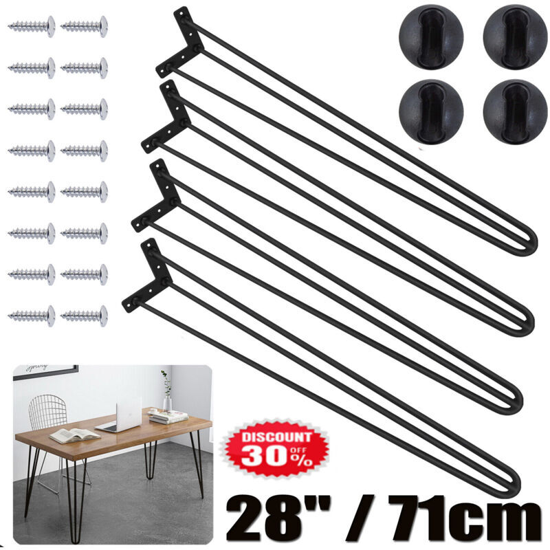 DAYPLUS 71cm 28'' Hairpin Steel Legs Furniture with Protector Feet & Screws (Set of 4)