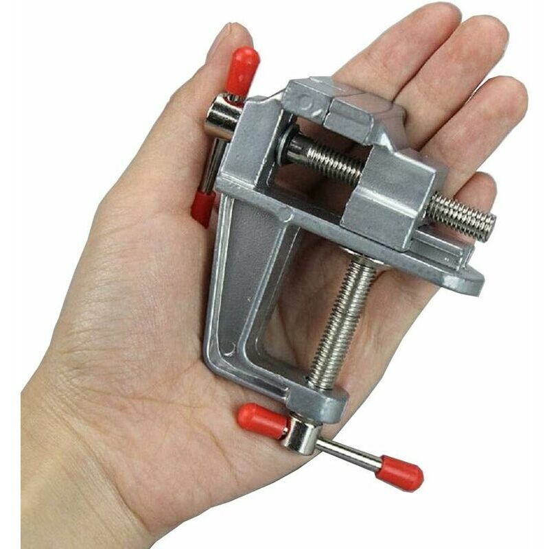 HOOPZI Aluminum Alloy Small Table Clamp Vice Hobby Jewlery Work 30MM - diy Table Vise Miniature Vise Small Jewelers Hobby Clamp on Bench Vice Drill Tool