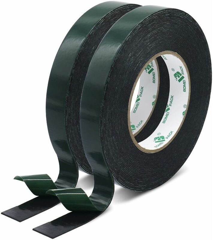 HIASDFLS Heavy Duty Black Foam Tape Double Sided Tape 18mm x 10m (2 Roll) Durable and Suitable for Automotive, Moldings, LEDs, Sealing 1mm thick