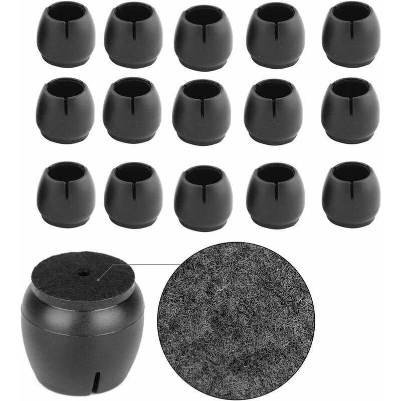 NORCKS 50 Pcs Silicone Furniture Feet Covers Non-Slip Table Chair Leg Caps Anti-Scratch Felt Pads Floor Protector for Round Furniture Legs Black (25mm-29mm)