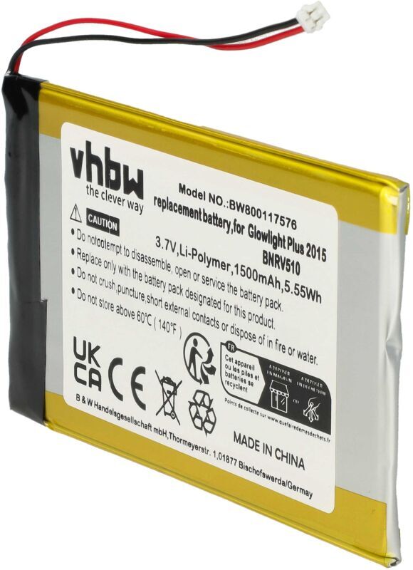 Replacement Battery compatible with Tolino Vision 3 hd e-Book Reader e-Reader (1500mAh, 3.7V, Li-Polymer) - Vhbw