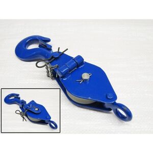 Securefix Direct - 0.25 Ton 63MM London Pattern Snatch Block With Safety Hook & Nylon Sheave - 10MM Soft Rope Tested