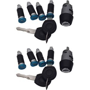 Tlily - 1 set Ignition Switch 4 Door Lock Barrel 2 Keys 701837205 For T4 Caravelle mk iv 1990-2003 Transporter Double Barn Doors