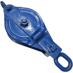 Securefix Direct - 1 Ton 100MM Snatch Block With Swivel Eye Blue Painted - 10MM Wire Rope Safety Lifting