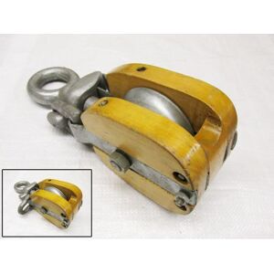 Securefix Direct - 1 Ton 6' Single Wood Block With Swivel Eye - 19MM Wire Rope Wooden
