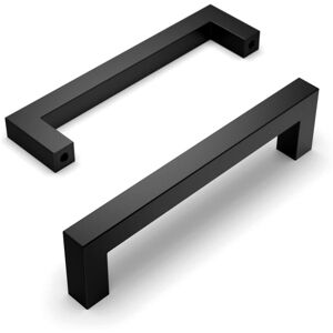 BEIJIYI 10 Pack Black Kitchen Cabinet Handles, 128mm Center Distance, Stainless Steel Furniture Handles, Kitchen Door Handle