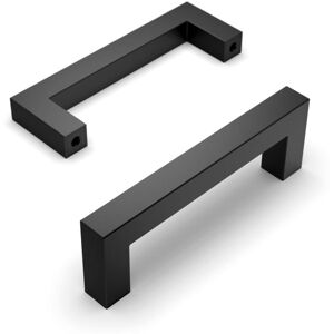 BEIJIYI 10 Pack Black Kitchen Cabinet Handles, 96mm Center Distance, Stainless Steel Cabinet Handles for Cupboards, Kitchen Door Handle
