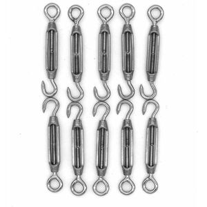 Cyslmuk - 10 Pack M4 Turnbuckle Screws, c to o, Heavy Duty Tension Wire Rope Hardware Kit for Shade, Tent Awning Installation