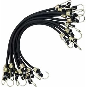 Msbd - 10 Pieces Bungee Cords with Hooks Mini Elastic Bungee Cords Universal Heavy Duty Bungee Cords with 2 Heavy Duty Hooks Strap for Tent Camping
