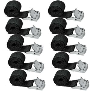 CYSLMUK 10 Pieces Fastening Kit 300cm Tie Down Straps for Motorcycle/Car/Bicycle Rack Tightening Straps Max Load 500kg - Black