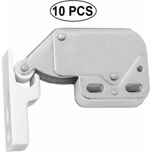 Gotrays - 10 Pieces Mini Latch Spring Latches Spring Lock Furniture Push Lock Latch for Door Mini Latch with Automatic Retainer Plate for Swing Doors