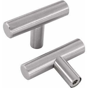 YMYNY 10 pieces silver handles – T-shaped furniture door knobs cabinet drawer handles stainless steel with screws mumu