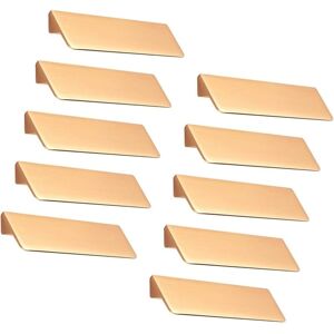MEMKEY 10pcs 128mm Spacing Door Handles Kitchen Cabinet Door Handles Cupboard Drawer Bedroom Furniture Handle, Aluminum Alloy, with Screws, Gold
