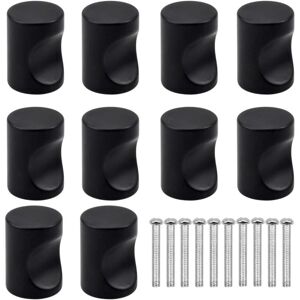 LONGZIMING 10PCS Black Drawer Door Handle, Furniture Knob, Single Round Hole Drawer Knobs, Modern Door Knobs, Furniture Handles for Cupboard Cabinet Kitchen,