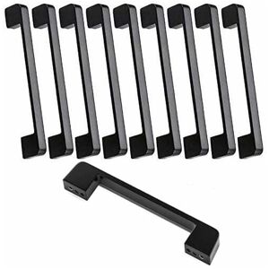 Tinor - 10pcs Black Zinc Alloy Door Handles t Bar Handles Stick Kitchen Cabinet Hole Center Distance 160mm