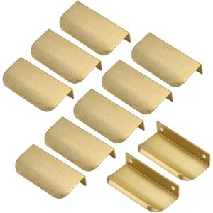 Linghhang - 10pcs Invisible Furniture Handle Golden Cabinet Handle Hole Distance 64mm Invisible Handle -Furniture Handle Door Handle Center Distance