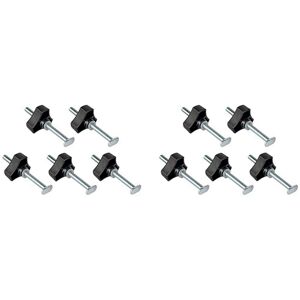 Tlily - 10Pcs M8 T-Track Bolts Kit 4 Inch Slotted Knob with Washers Woodworking Jig Accessories