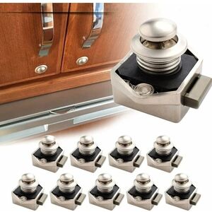 Linghhang - 10pcs Push Button Keyless Latch, Keyless Door Lock Latch Button for rv Boat Yacht Camper Cupboard Door Cabinet