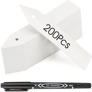 LINGHHANG 10X2CM, white 200 pcs plant labels sowing plastic label vegetable garden,