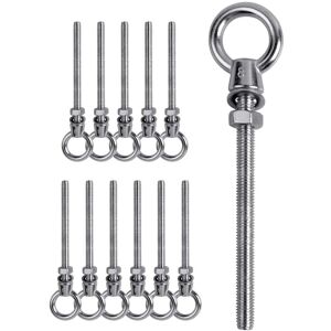 Cyslmuk - 12 PCs Eye Bolt , M8 x 100mm Eye Bolt , M8 Lifting Ring , 304 Stainless Steel Eye Bolt , Screw Hook Eye Bolt M8