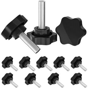 Cyslmuk - 12 Pieces Star Grip Nut M6 x40mm - Thumb Screw, Clamping Knob, Star Head, Knurled - For Machine, Industry, Equipment
