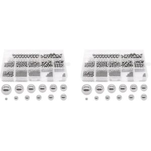 TLILY 1200Pcs 12 Size 1-8mm Stainless Steel Precision Balls Metric Bicycle Bearing Assortment Kit Mix