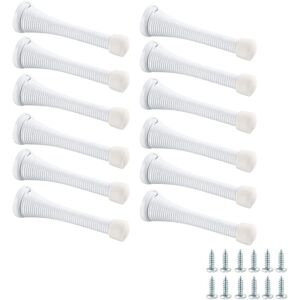 Linghhang - 12pcs, with screws, white, spring door stop, anti-pinch manual door stop for child safety upper door,