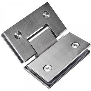 Cyslmuk - 135° Frameless Shower Hinge to Glass Shower Door Hinge Bracket 304 Stainless Steel 2pcs