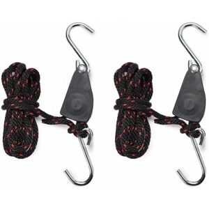 Cyslmuk - 1/4 Inch Rope Ratchet Straps For Grow Light 2pcs Adjustable Hook Rope Rope Thickness 6mm Built-in Metal Wheel 2.4m Rope