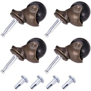 TLILY 1.5Inch Ball Casters Wheels for Furniture Set of 4 with 8 x 38mm Mounting Stem Sleeve Socket Insert Replacement