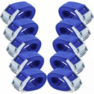 Cyslmuk - 1.5M Tie Down Straps - 10pcs Ratchet Straps, Blue, with Rust Resistant Alloy Cam Buckle Adjustable Quick Release Tie Down Straps