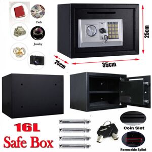 DAYPLUS 16l Digital Steel Electronic Security Home Office Money Cash Safety Box Black
