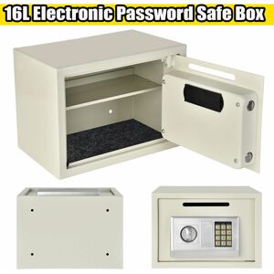 Dayplus - 16L Digital Steel Safe Electronic Security Office Home Money Cash Safety Box Top White