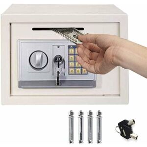 DAYPLUS 16L Digital Steel Safety Box Safe Electronic Security Coffer Safety Deposit Box 2 Manual Override Keys-Protect Money with Keypad Idea for Home Office