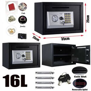 Dayplus - 16L Electronic Password Security Safe Money Deposit Large Box Home Office Steel