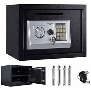 Briefness - 16L Safe Large High Security Electronic Digital Steel Home Cash Rated Safety Box, Wall Floor Cabinet Mounted Safe Money Cash Deposit Box