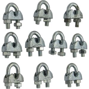 Securefix Direct - 20MM Wire Rope Grips x10 - DIN741 Galvanised Cable Clamp