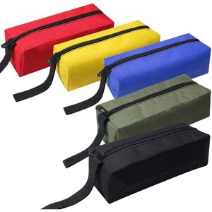 Linghhang - 5 Pcs Pack Waterproof Utility Zippers Fabric Pouches/Smallest Screws Nails Tools Organizers Purse/Bolts and Nuts Tool Bag Set
