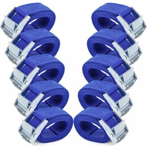 Cyslmuk - 1M×2.5cm Tie Down Straps - 10pcs Ratchet Straps with Cam Buckle Adjustable Rustproof Alloy Quick Release Lashing Straps, Blue