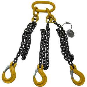 Securefix Direct - 3 Leg Chain Sling with Clevis Autolock Hooks Grade 8 - 1 Metre ewl 7MM Chains 3.15/2.12T