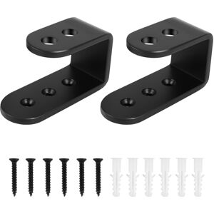 Tlily - 2 Pack Door u Brackets Open Bar Security for Home,Garage Reinforcement Fits 2X4 Boards