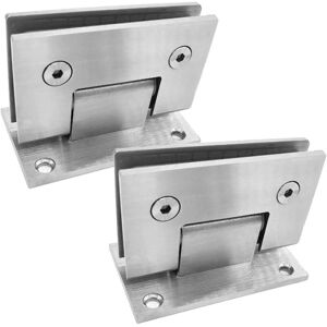 TINOR 2 Pack Heavy Duty Bathroom Clamp, Stainless Steel Glass Door Hinge, Two-Way Fixed Glass Door Hinge, Cabinet Showcase Storage Clamp