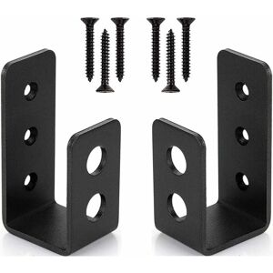 Cyslmuk - 2 Pack Heavy Duty Steel Door Brackets for 2x4 Doors, u Shaped Security Bar