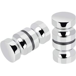 Memkey - Set of 2 Shower Door Handles Bathtub Shower Door Handle 30mm Polished Chrome Replacement Door Handles Round Glass Door Handle Stainless