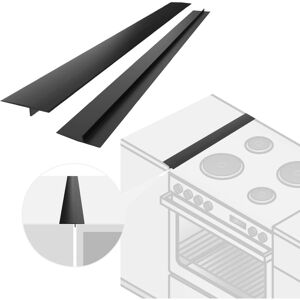 Cyslmuk - 2 Pack Silicone Kitchen Counter Gap Cover, 25 Inch Gap Filler Length, Seal Between Stove and Oven (Black)
