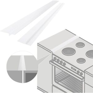 Cyslmuk - 2 Pack Silicone Kitchen Counter Gap Cover, 25 Inch Gap Filler Length, Seal Between Stove and Oven (White)
