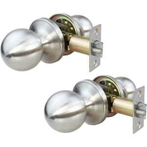 Tinor - 2 Pack Stainless Steel Door Locks Keyless Interior Door Knobs Bedroom Kitchen Bathroom Laundry Room